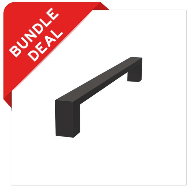 Sluitwerkpakketten met Deurgreep 28x300 Quadrate Zwart